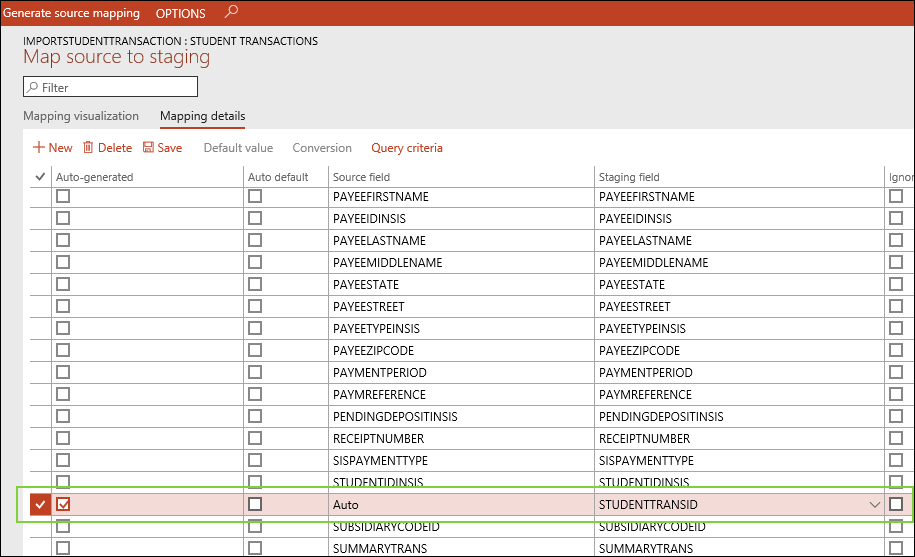 The Generate source mapping page